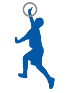 illustration of a shadow of a person dancing with a circle around their hand and wrist